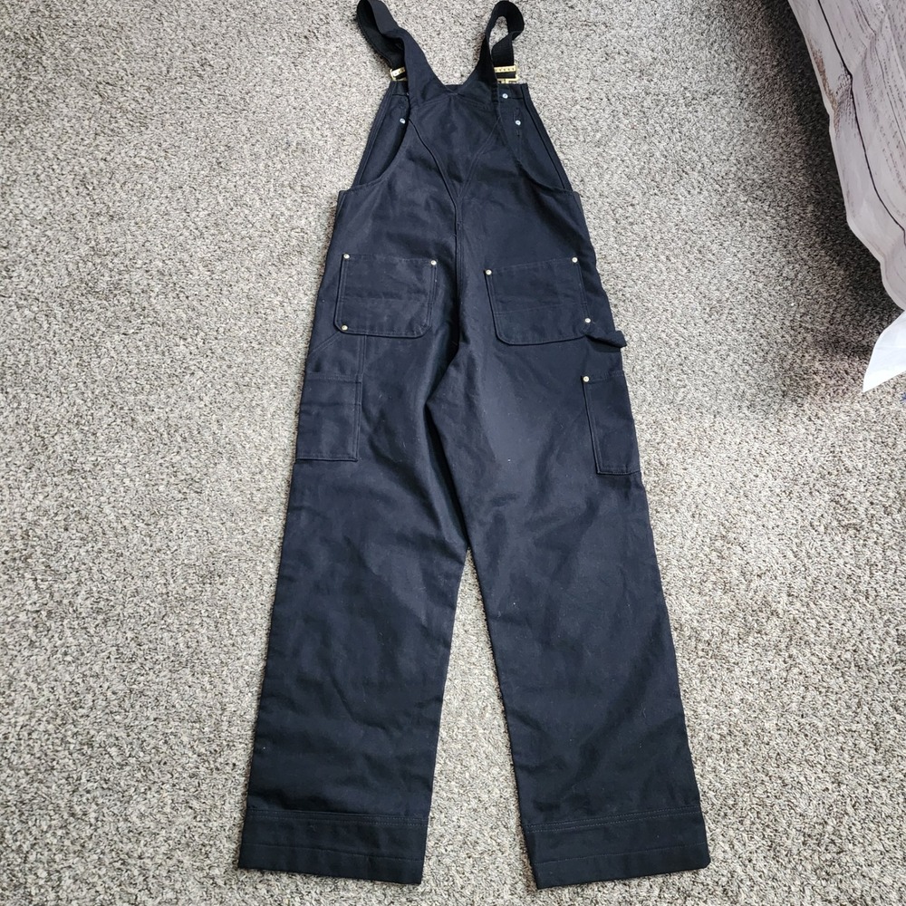 Carhartt 102776 R01-M Double Knee Duck Bib Overalls Men's 30x30 Black - Picture 4 of 9